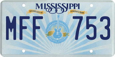 MS license plate MFF753