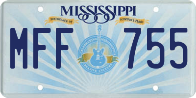 MS license plate MFF755