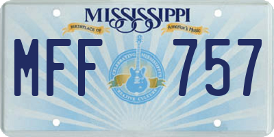 MS license plate MFF757