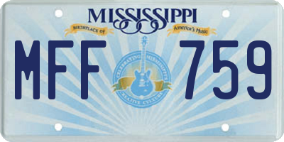 MS license plate MFF759