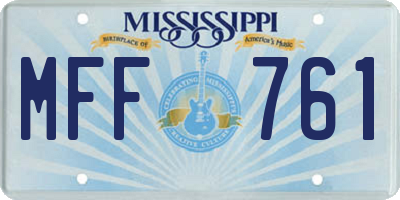 MS license plate MFF761