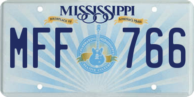 MS license plate MFF766