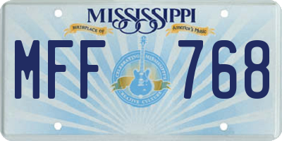 MS license plate MFF768