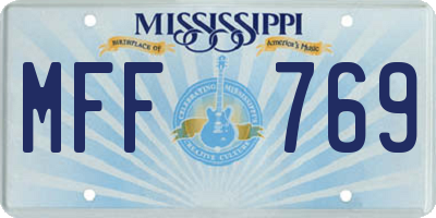 MS license plate MFF769