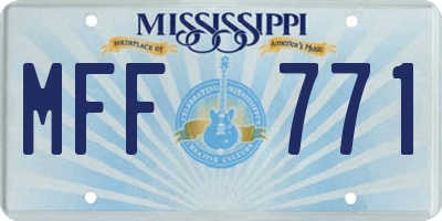 MS license plate MFF771