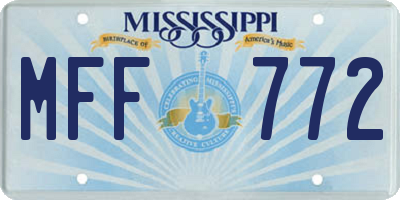 MS license plate MFF772
