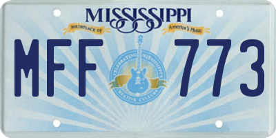 MS license plate MFF773