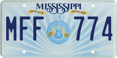 MS license plate MFF774