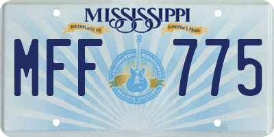 MS license plate MFF775