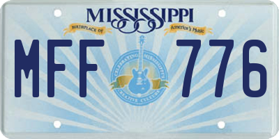 MS license plate MFF776