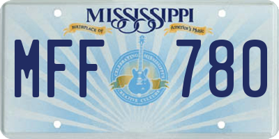 MS license plate MFF780