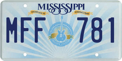 MS license plate MFF781