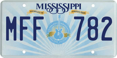 MS license plate MFF782