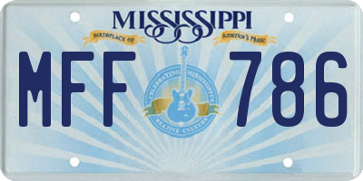 MS license plate MFF786