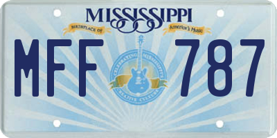 MS license plate MFF787