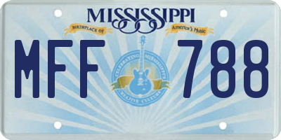 MS license plate MFF788