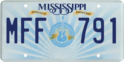 MS license plate MFF791
