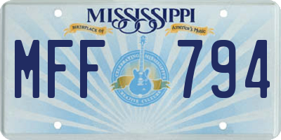 MS license plate MFF794