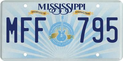 MS license plate MFF795