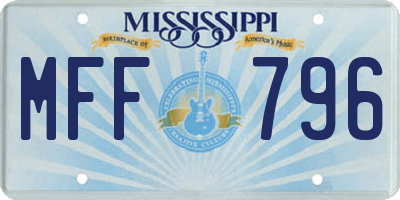 MS license plate MFF796