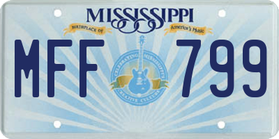 MS license plate MFF799