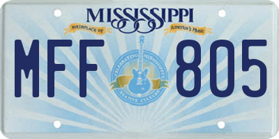 MS license plate MFF805