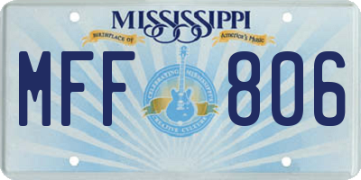 MS license plate MFF806