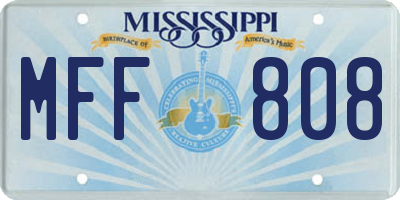 MS license plate MFF808