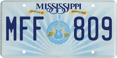 MS license plate MFF809