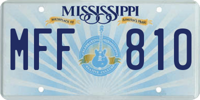 MS license plate MFF810