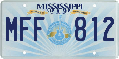 MS license plate MFF812