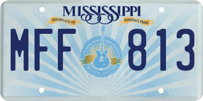MS license plate MFF813