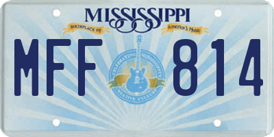 MS license plate MFF814