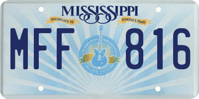MS license plate MFF816