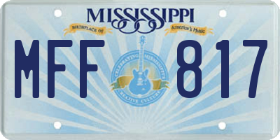 MS license plate MFF817