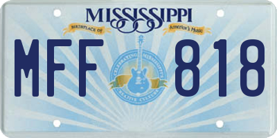 MS license plate MFF818