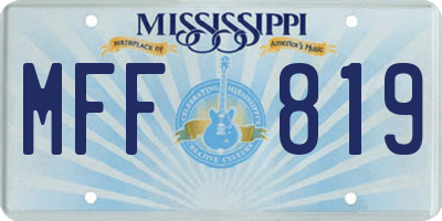 MS license plate MFF819