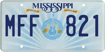 MS license plate MFF821