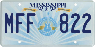 MS license plate MFF822