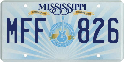 MS license plate MFF826