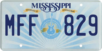 MS license plate MFF829