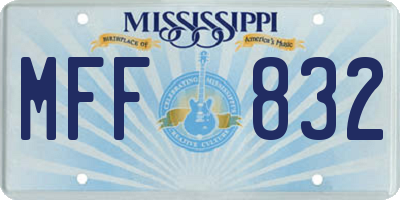 MS license plate MFF832