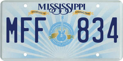 MS license plate MFF834