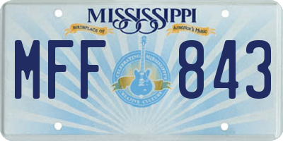 MS license plate MFF843