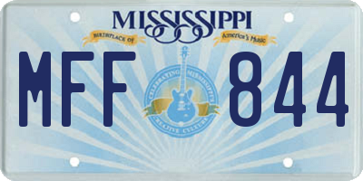MS license plate MFF844