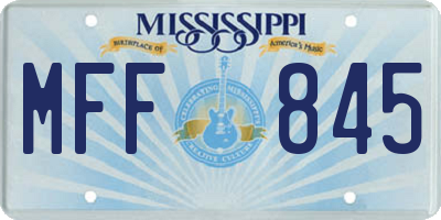 MS license plate MFF845