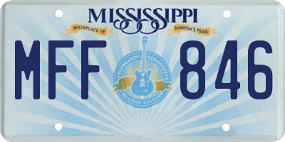 MS license plate MFF846