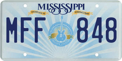 MS license plate MFF848