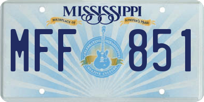 MS license plate MFF851