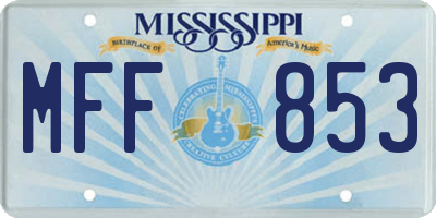 MS license plate MFF853